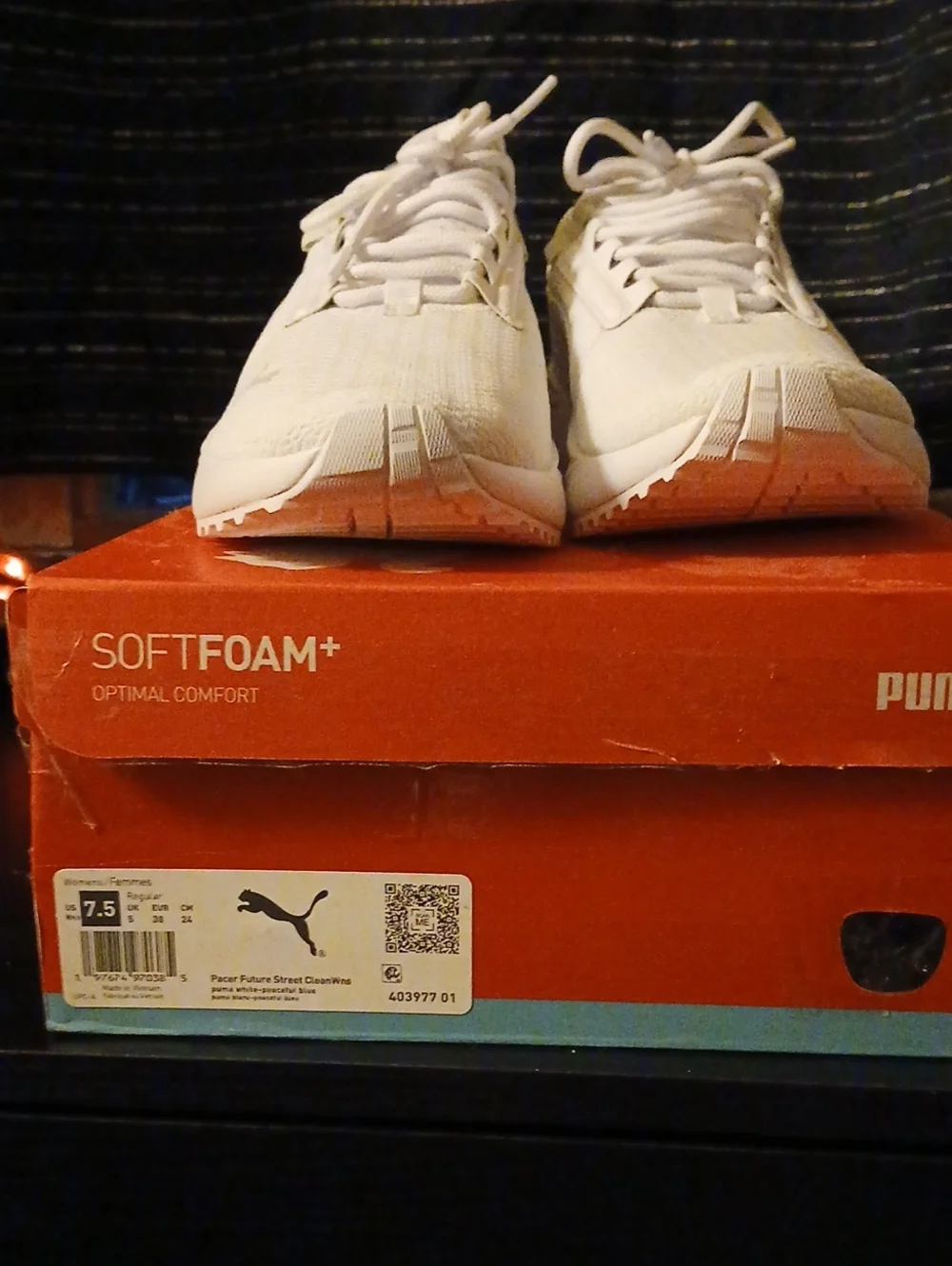 Puma All-White Knit Platform Lace-Up Sneakers